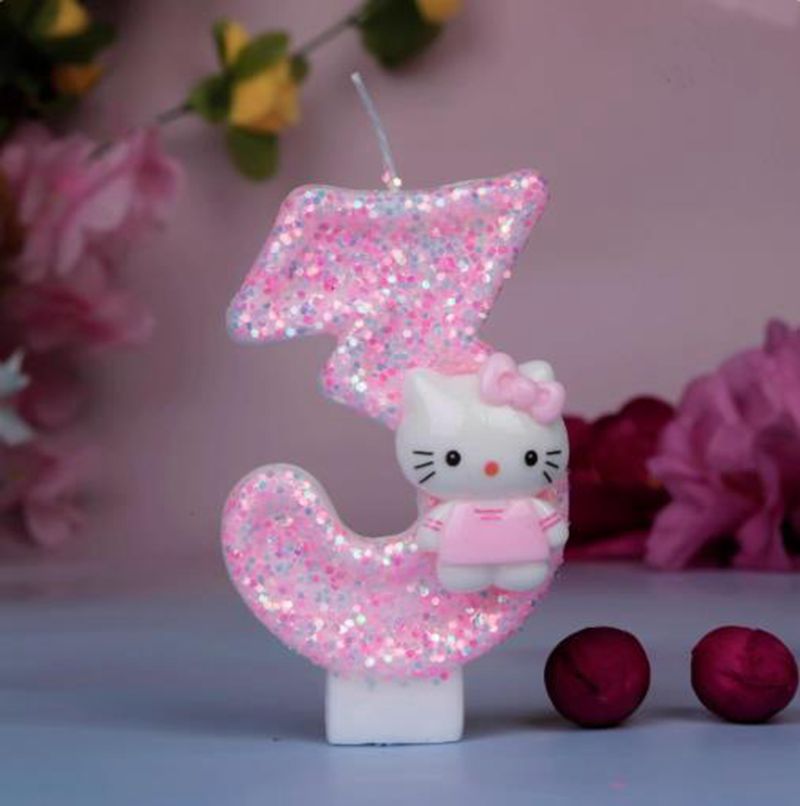 Unity Candle Set - Lilin Nomor Digital Kucing Hello Kitty