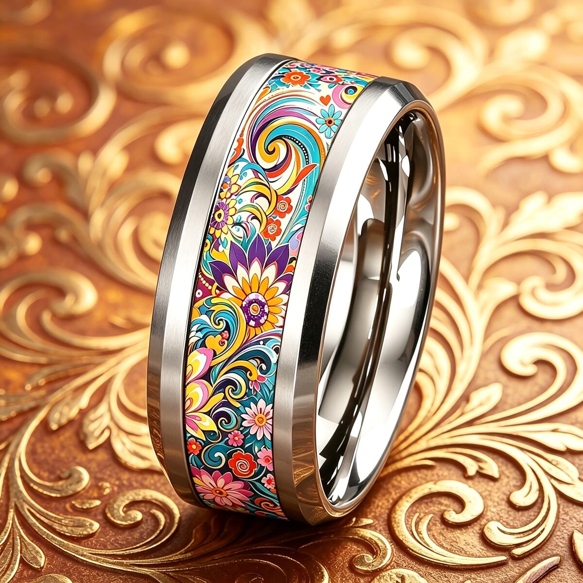 Wedding Sutra - Cincin Bunga Mandala Warna-warni Wanita Bohemian