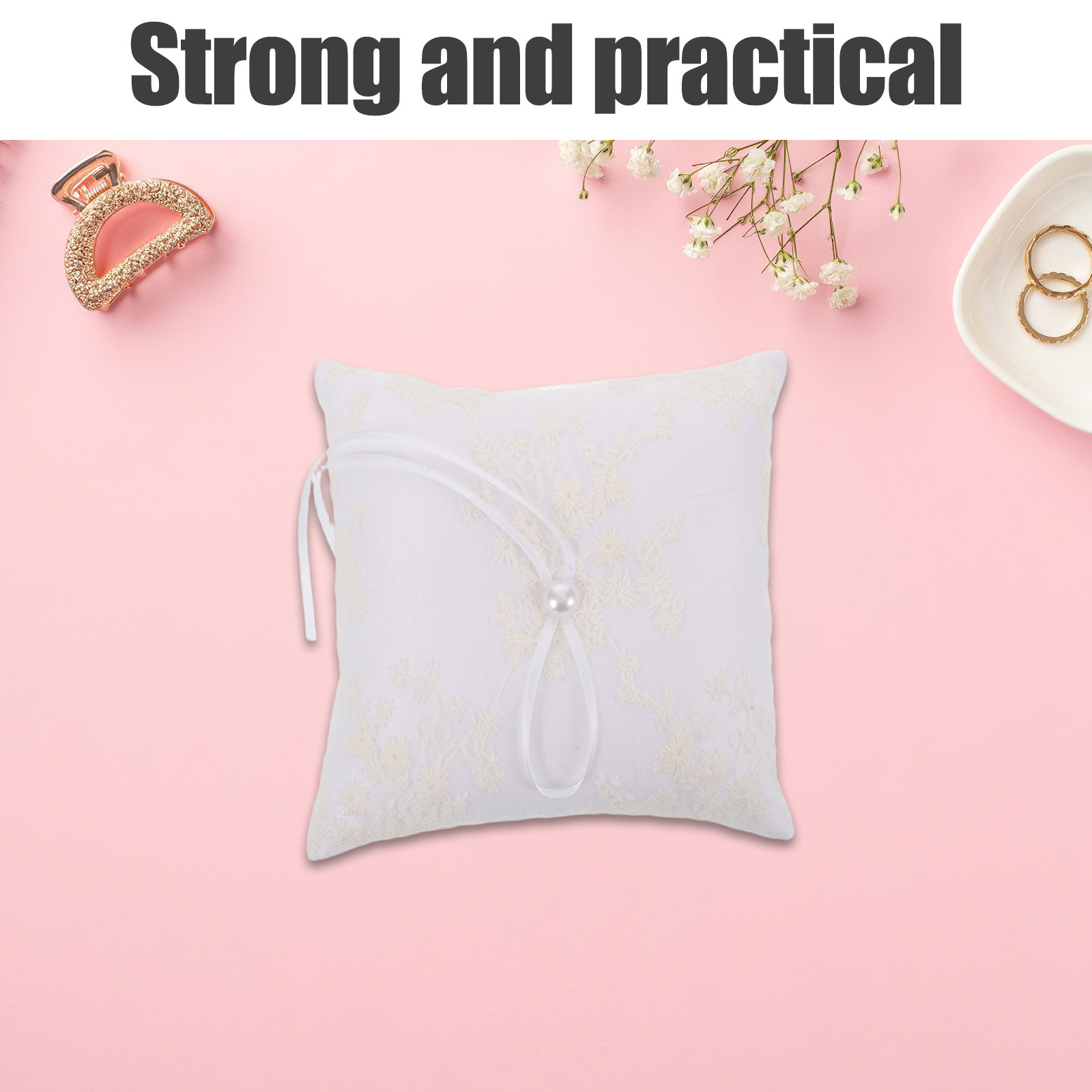 Bantal Cincin Pernikahan Satin - Ring Bearer Pillow ulasan dan harga