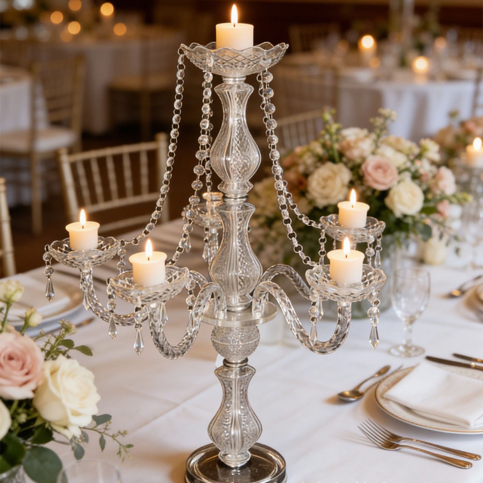 Candelabra Kristal Elegan untu - Unity Candle Set ulasan dan harga