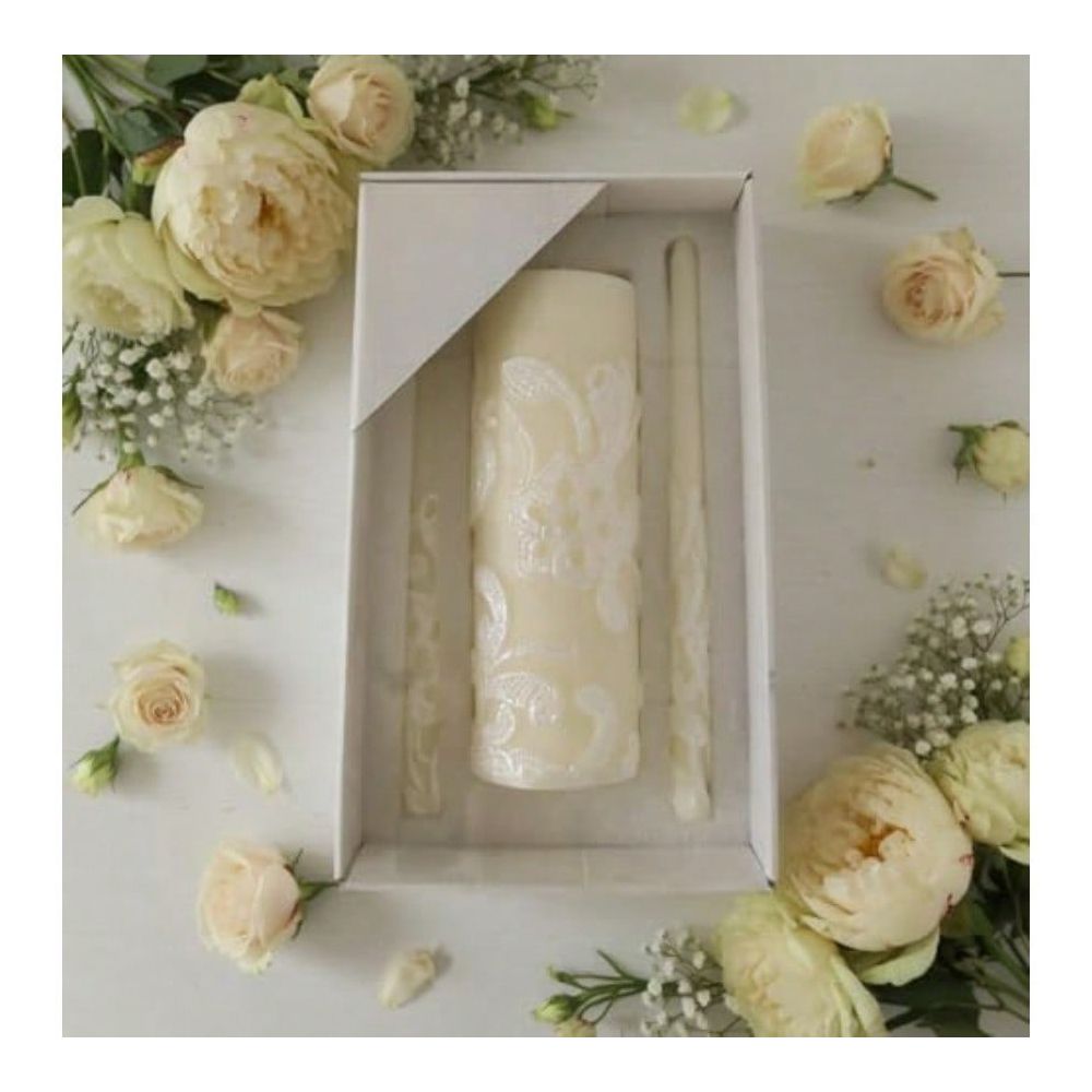 Set Lilin Pernikahan Warna Kre - Unity Candle Set ulasan dan harga